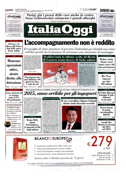 Italia oggi : quotidiano di economia finanza e politica